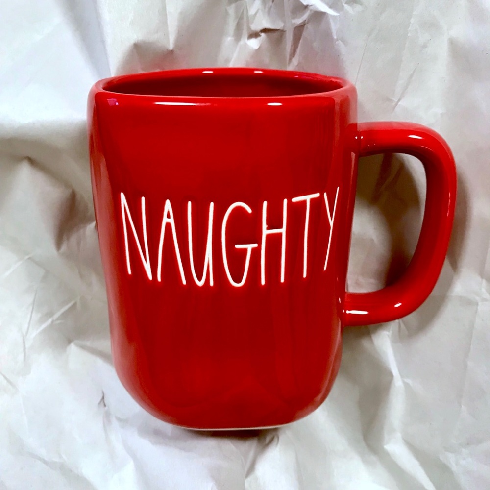Rae Dunn Nice and Naughty red Christmas mug
